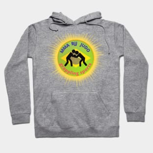 Grappling sport enthusiast logo style design Hoodie